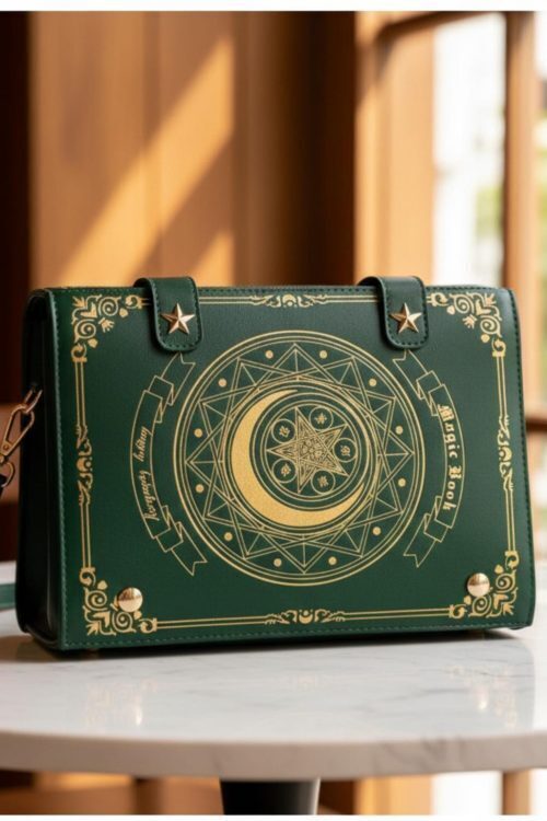 Gold Star Book Ita Shoulder Bag with Clear Window for Photocards and Pins