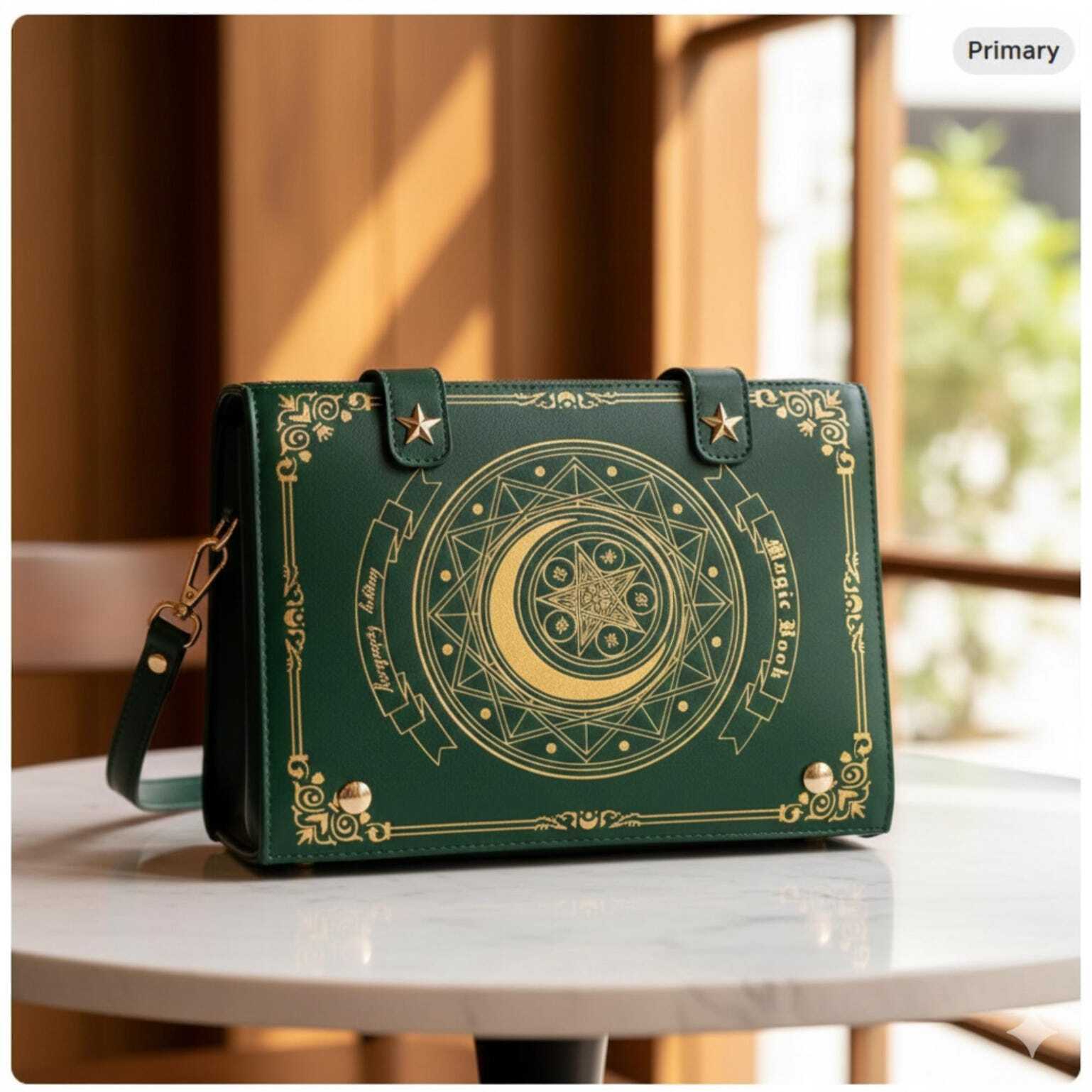 Gold Star Book Ita Shoulder Bag with Clear Window for Photocards and Pins Gold Star Book Ita Shoulder Bag with Clear Window for Photocards and Pins