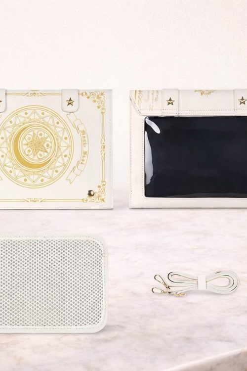Gold Star Book Ita Shoulder Bag with Clear Window for Photocards and Pins
