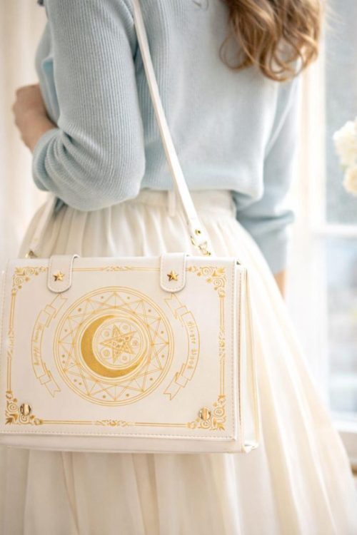 Gold Star Book Ita Shoulder Bag with Clear Window for Photocards and Pins