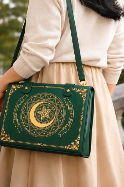 Gold Star Book Ita Shoulder Bag with Clear Window for Photocards and Pins