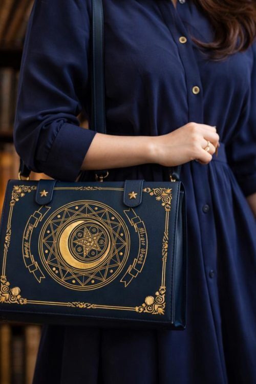 Gold Star Book Ita Shoulder Bag with Clear Window for Photocards and Pins