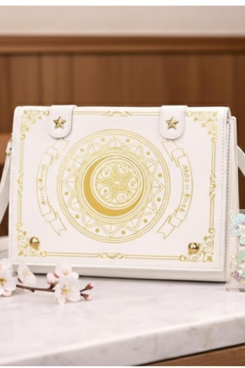 Gold Star Book Ita Shoulder Bag with Clear Window for Photocards and Pins