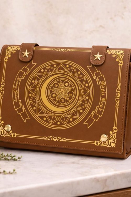 Gold Star Book Ita Shoulder Bag with Clear Window for Photocards and Pins