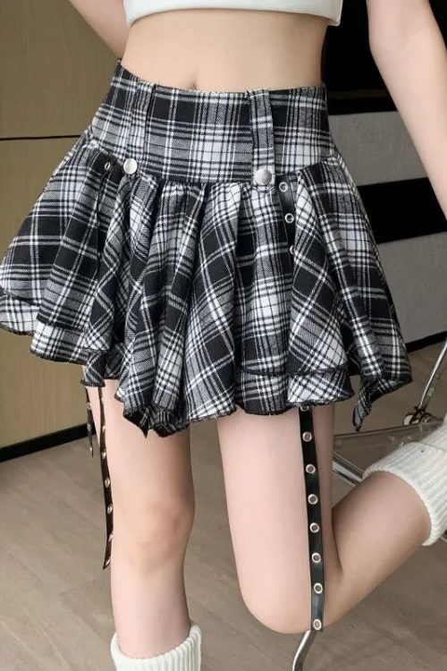 Goth Asymmetric Skort