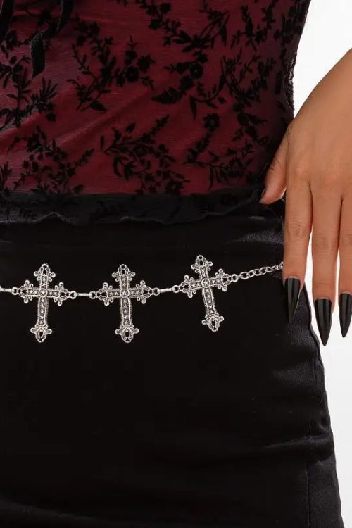 Goth Cross Chain Belt