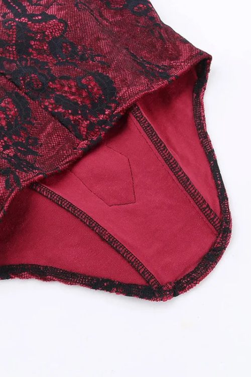 Goth Lace Trim Corset Top