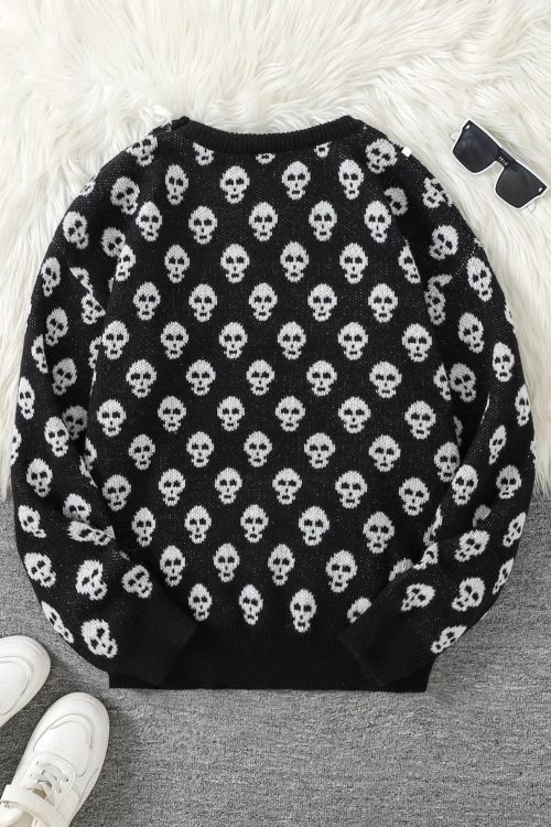 Goth Skull Pullover Sweater