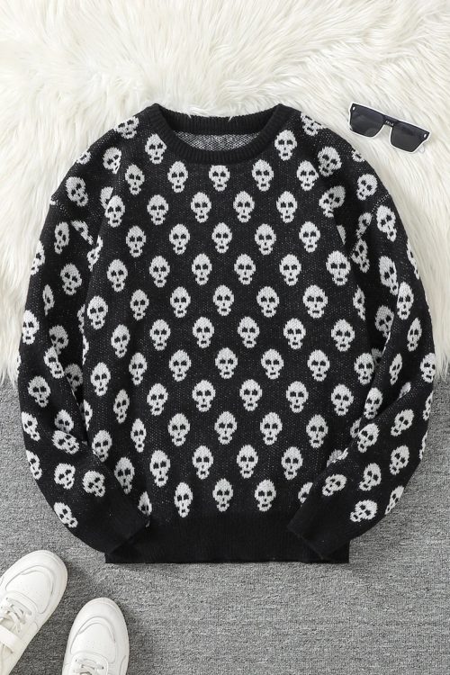 Goth Skull Pullover Sweater