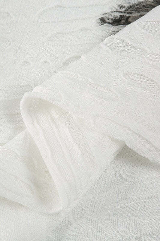 Gothic Dark Print Ripped Slim T-shirt Gothic Dark Print Ripped Slim T-shirt