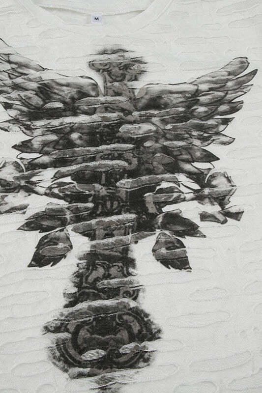 Gothic Dark Print Ripped Slim T-shirt Gothic Dark Print Ripped Slim T-shirt