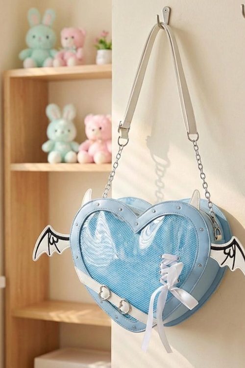 Gothic Heart Ita Bag with Clear Window for Photocards and Pins