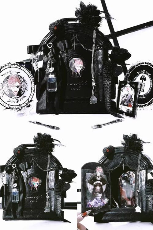 Gothic Ita Bag with Clear Window for Plushies and Pins