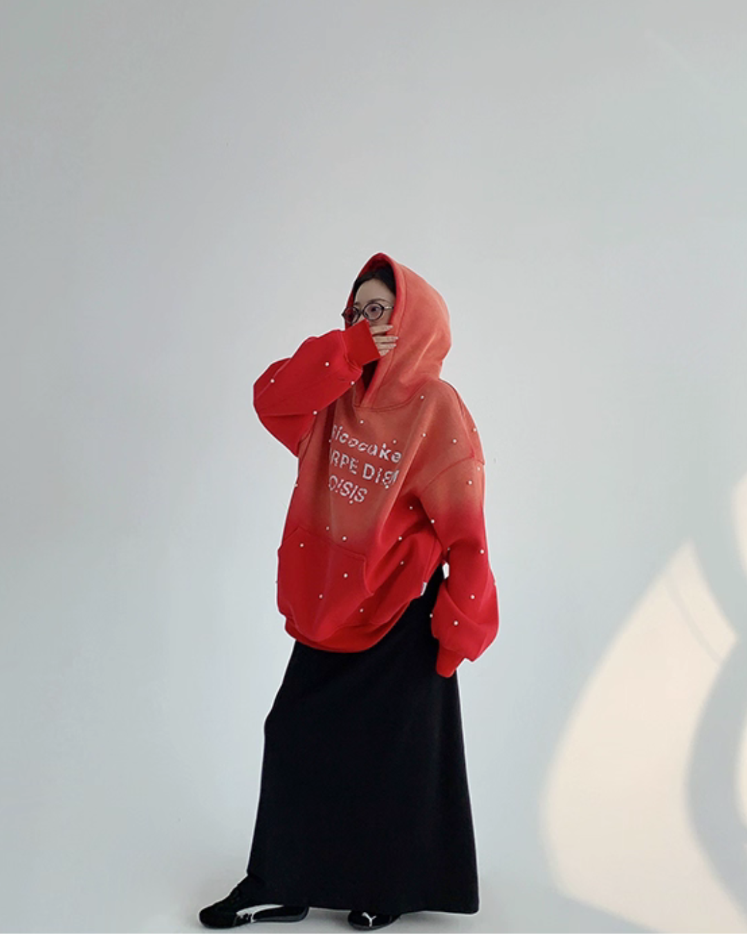 Gradient Studded Sweatshirt Hoodie Gradient Studded Sweatshirt Hoodie