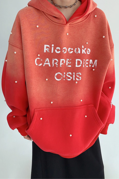 Gradient Studded Sweatshirt Hoodie