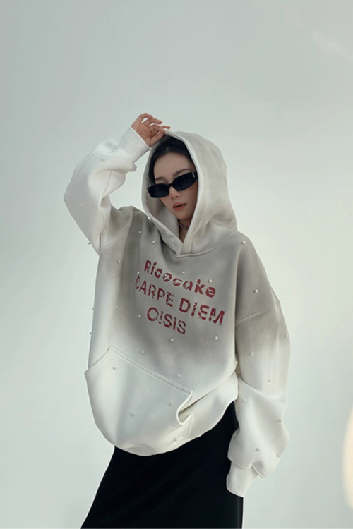 Gradient Studded Sweatshirt Hoodie