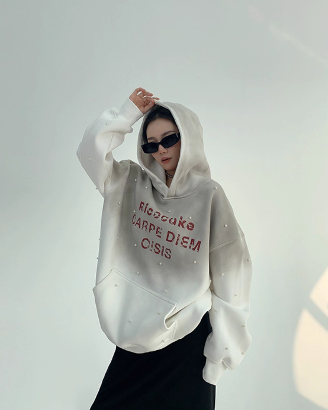 Gradient Studded Sweatshirt Hoodie Gradient Studded Sweatshirt Hoodie