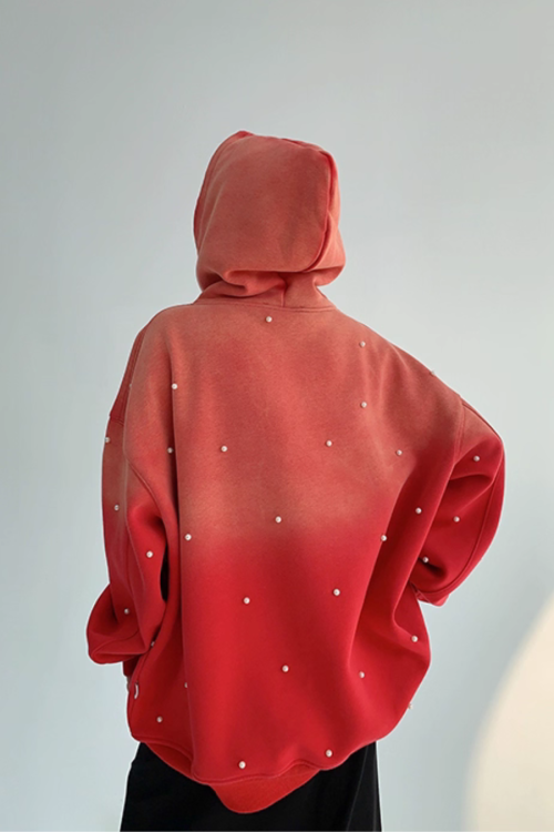 Gradient Studded Sweatshirt Hoodie