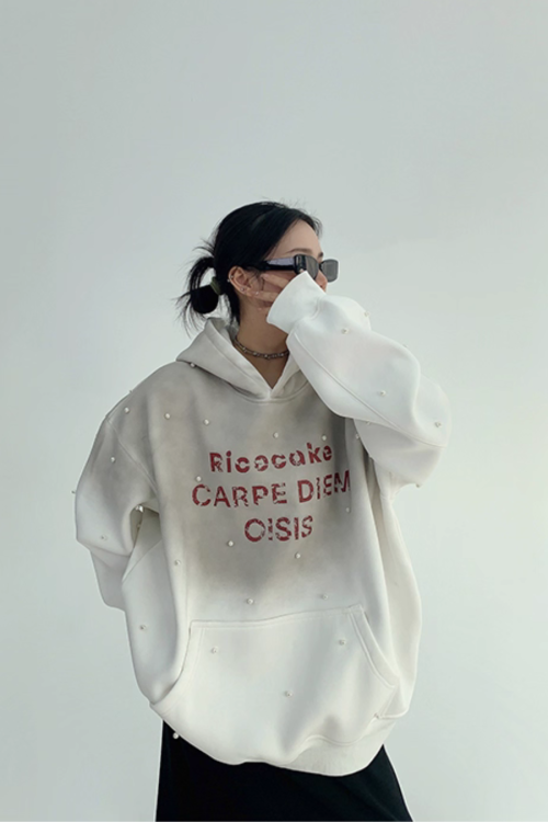 Gradient Studded Sweatshirt Hoodie