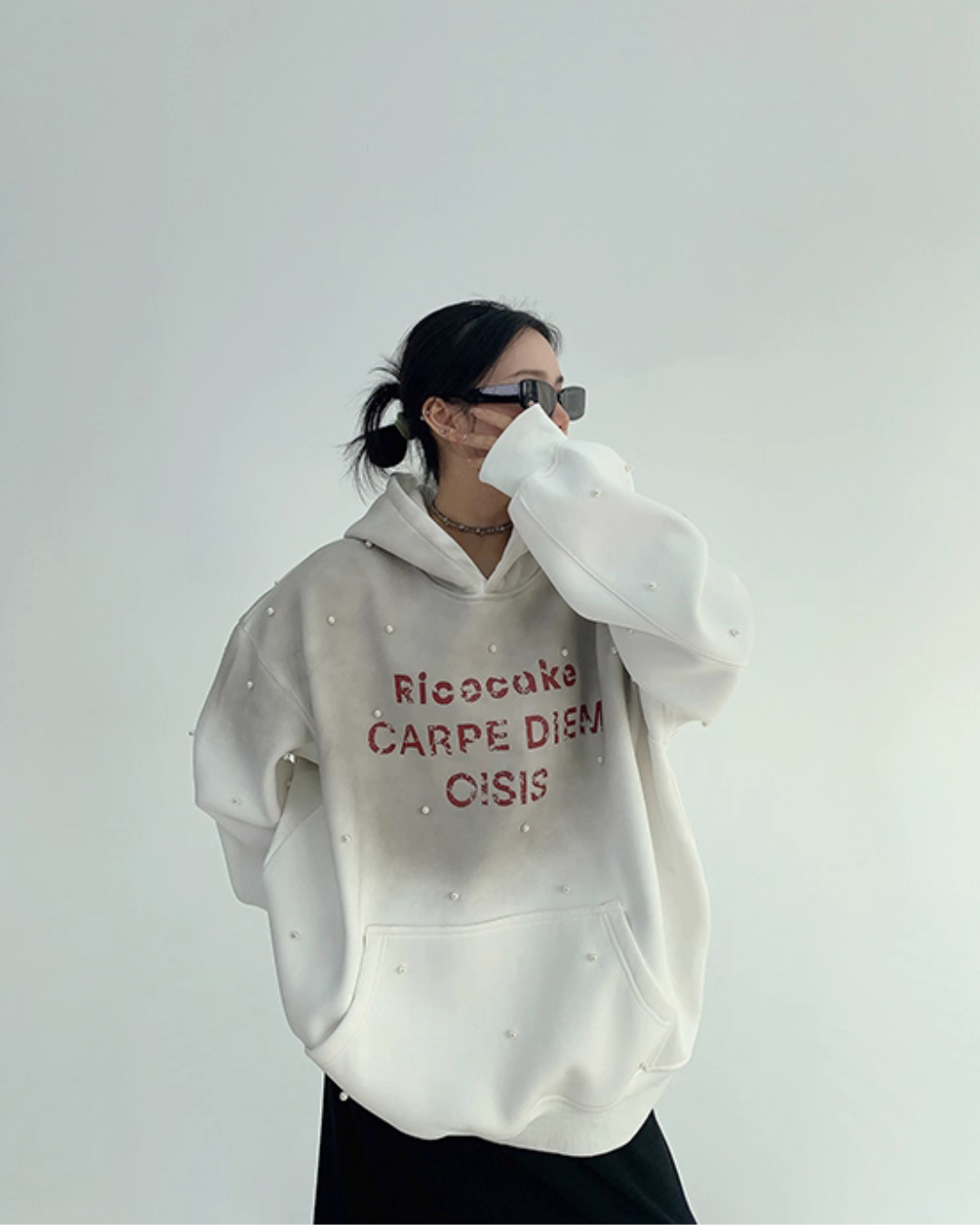 Gradient Studded Sweatshirt Hoodie Gradient Studded Sweatshirt Hoodie