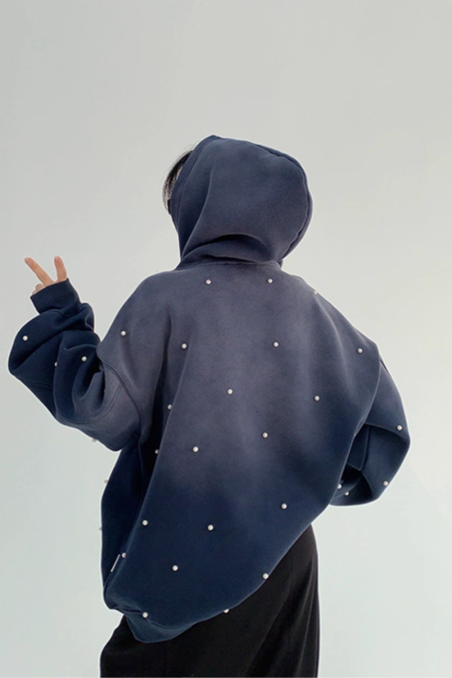 Gradient Studded Sweatshirt Hoodie