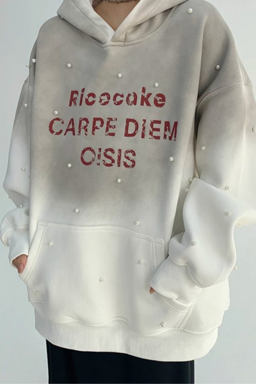 Gradient Studded Sweatshirt Hoodie