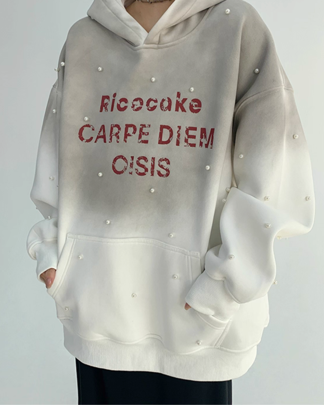 Gradient Studded Sweatshirt Hoodie Gradient Studded Sweatshirt Hoodie