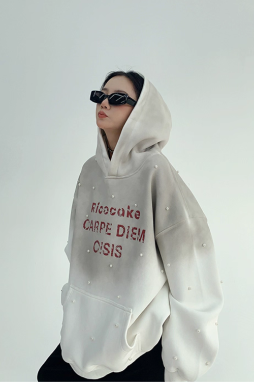 Gradient Studded Sweatshirt Hoodie