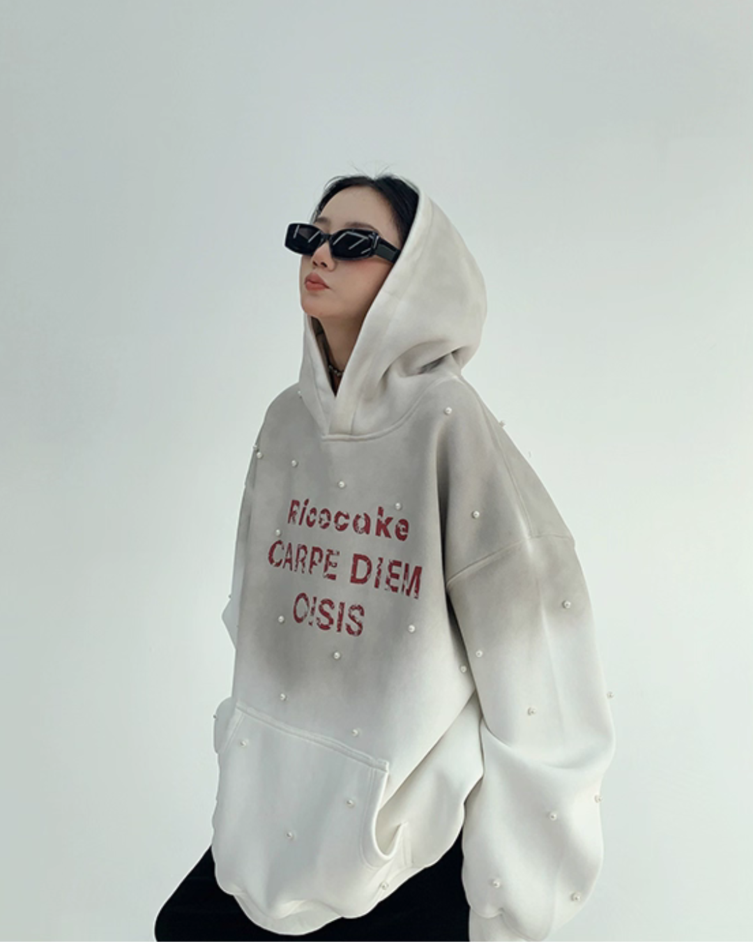 Gradient Studded Sweatshirt Hoodie Gradient Studded Sweatshirt Hoodie