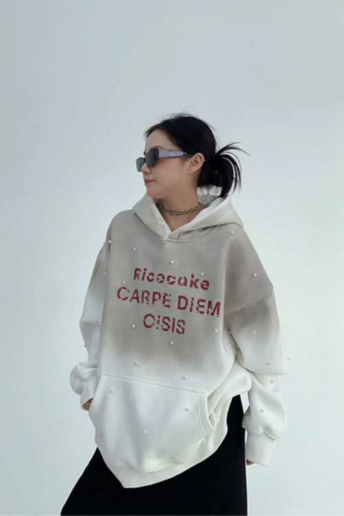 Gradient Studded Sweatshirt Hoodie