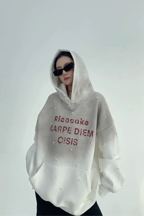 Gradient Studded Sweatshirt Hoodie