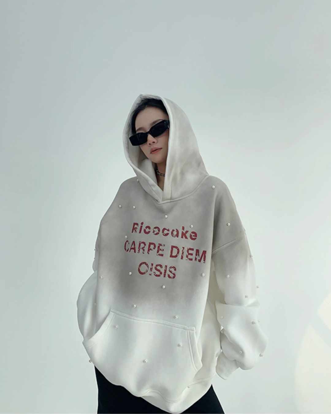 Gradient Studded Sweatshirt Hoodie Gradient Studded Sweatshirt Hoodie