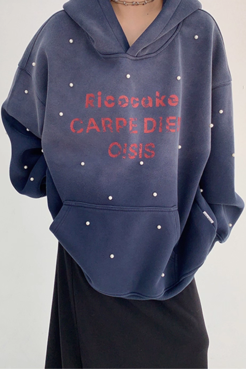 Gradient Studded Sweatshirt Hoodie