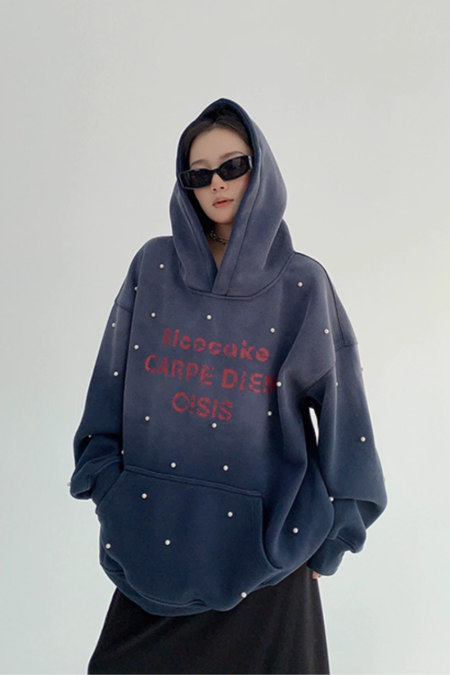 Gradient Studded Sweatshirt Hoodie