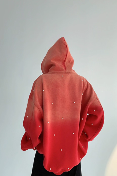 Gradient Studded Sweatshirt Hoodie