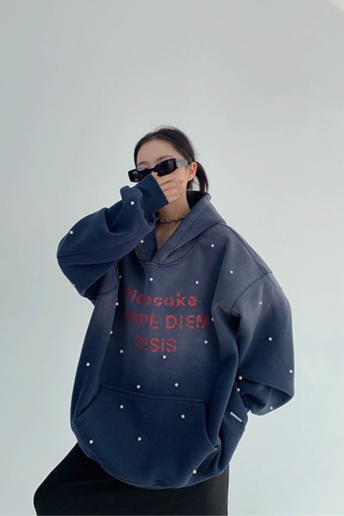 Gradient Studded Sweatshirt Hoodie