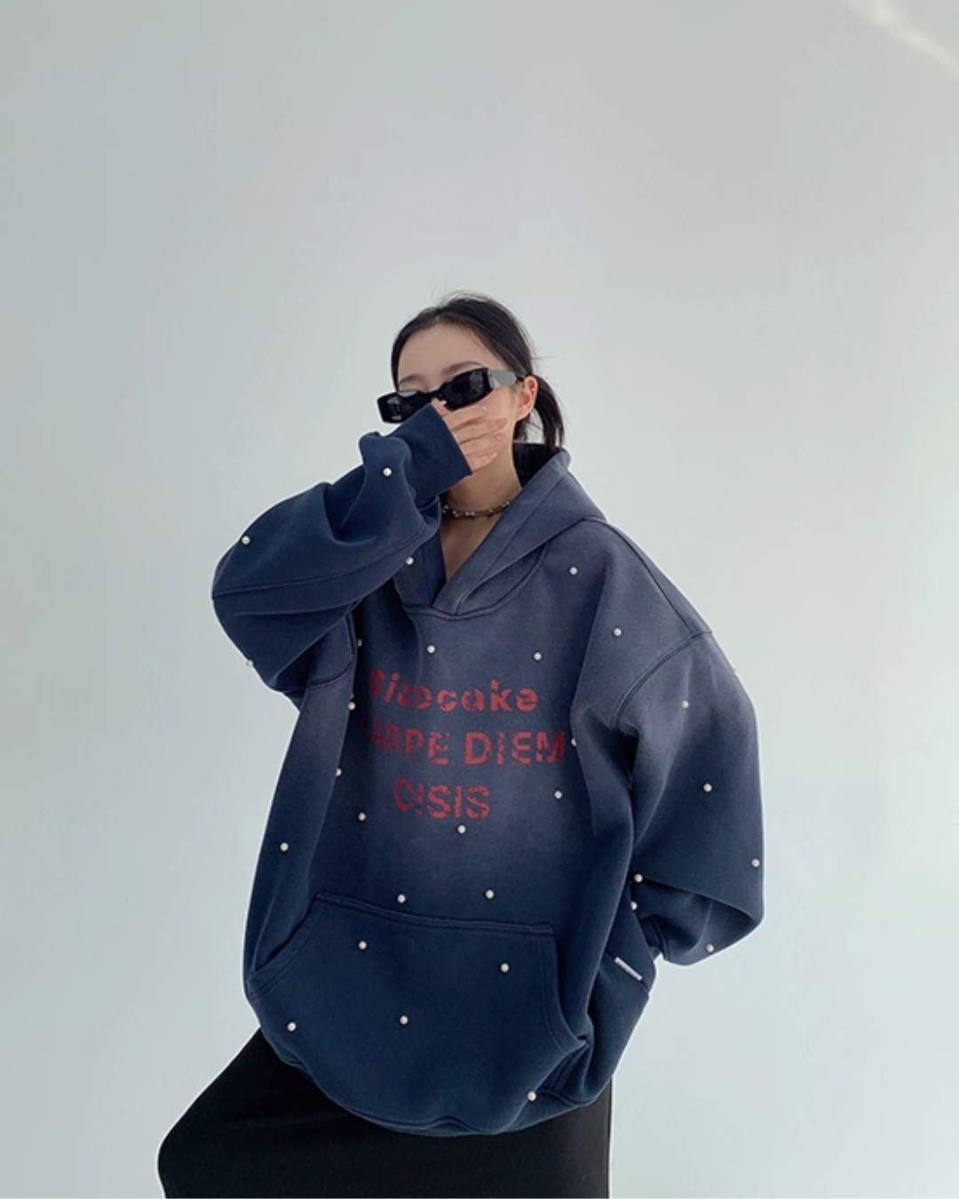 Gradient Studded Sweatshirt Hoodie Gradient Studded Sweatshirt Hoodie