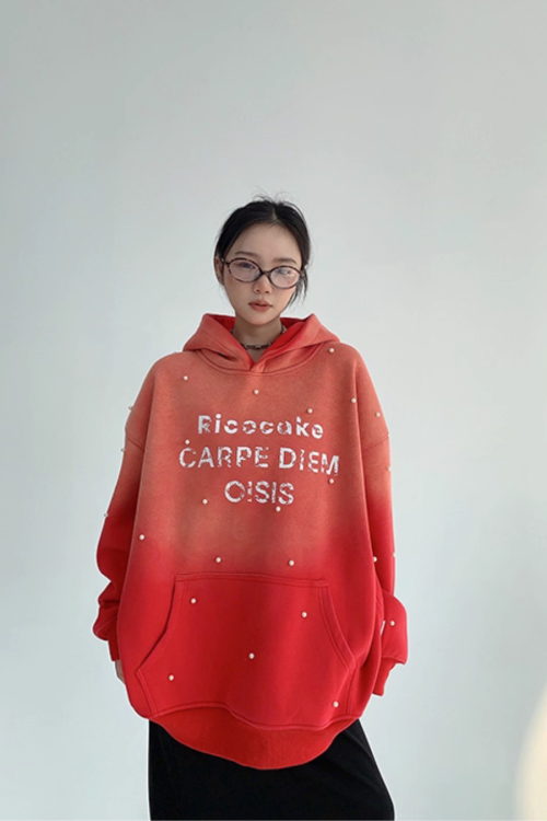 Gradient Studded Sweatshirt Hoodie