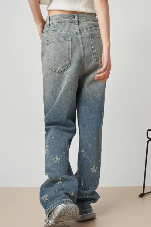 Gradient Wide Denim Pants