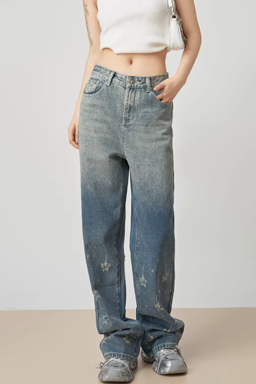 Gradient Wide Denim Pants