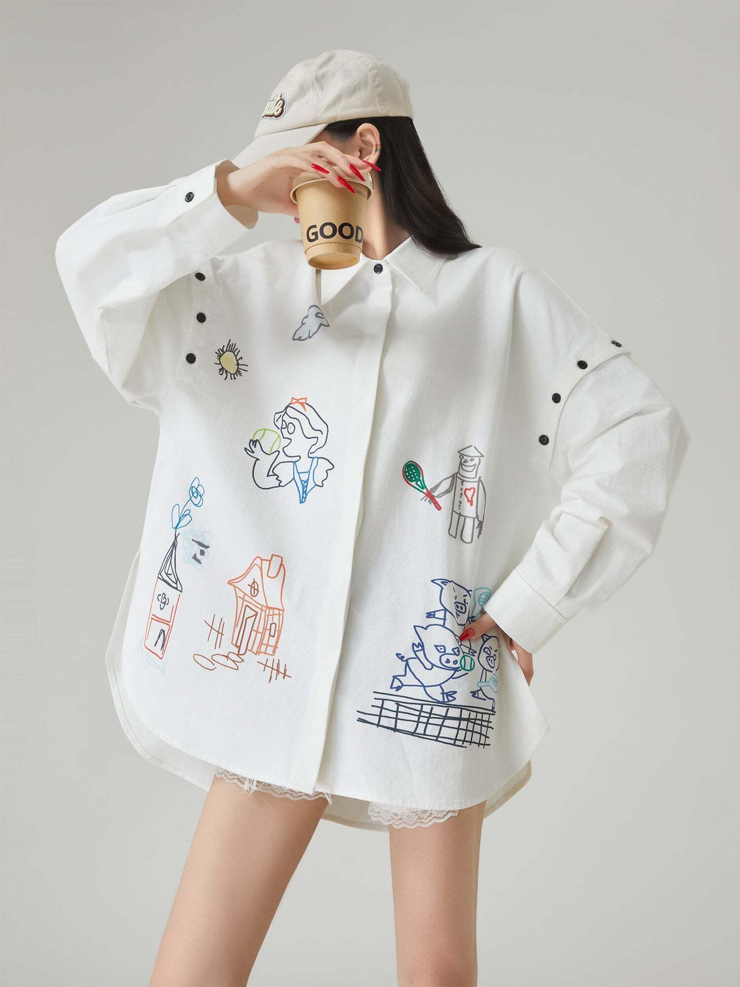 Graffiti-Style Long Sleeve Shirt Graffiti-Style Long Sleeve Shirt