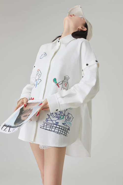 Graffiti-Style Long Sleeve Shirt