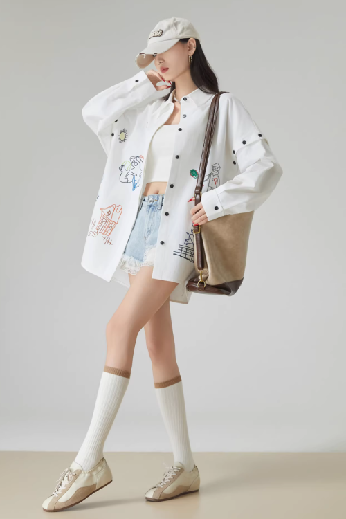 Graffiti-Style Long Sleeve Shirt