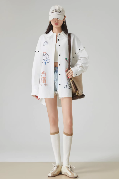 Graffiti-Style Long Sleeve Shirt