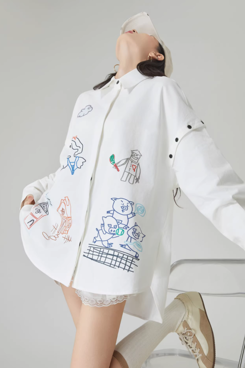 Graffiti-Style Long Sleeve Shirt