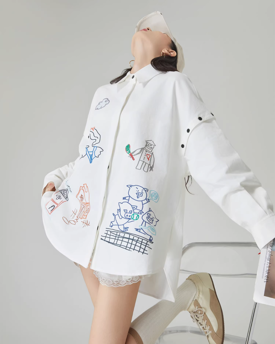 Graffiti-Style Long Sleeve Shirt Graffiti-Style Long Sleeve Shirt