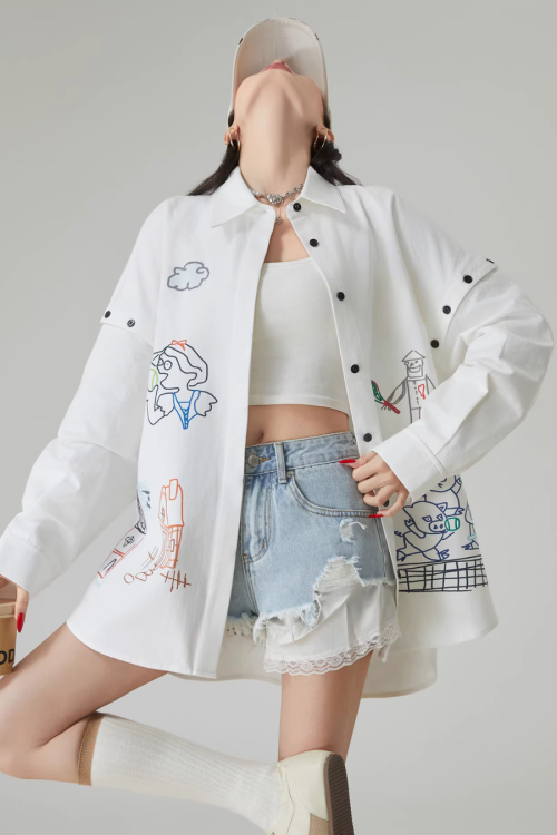 Graffiti-Style Long Sleeve Shirt