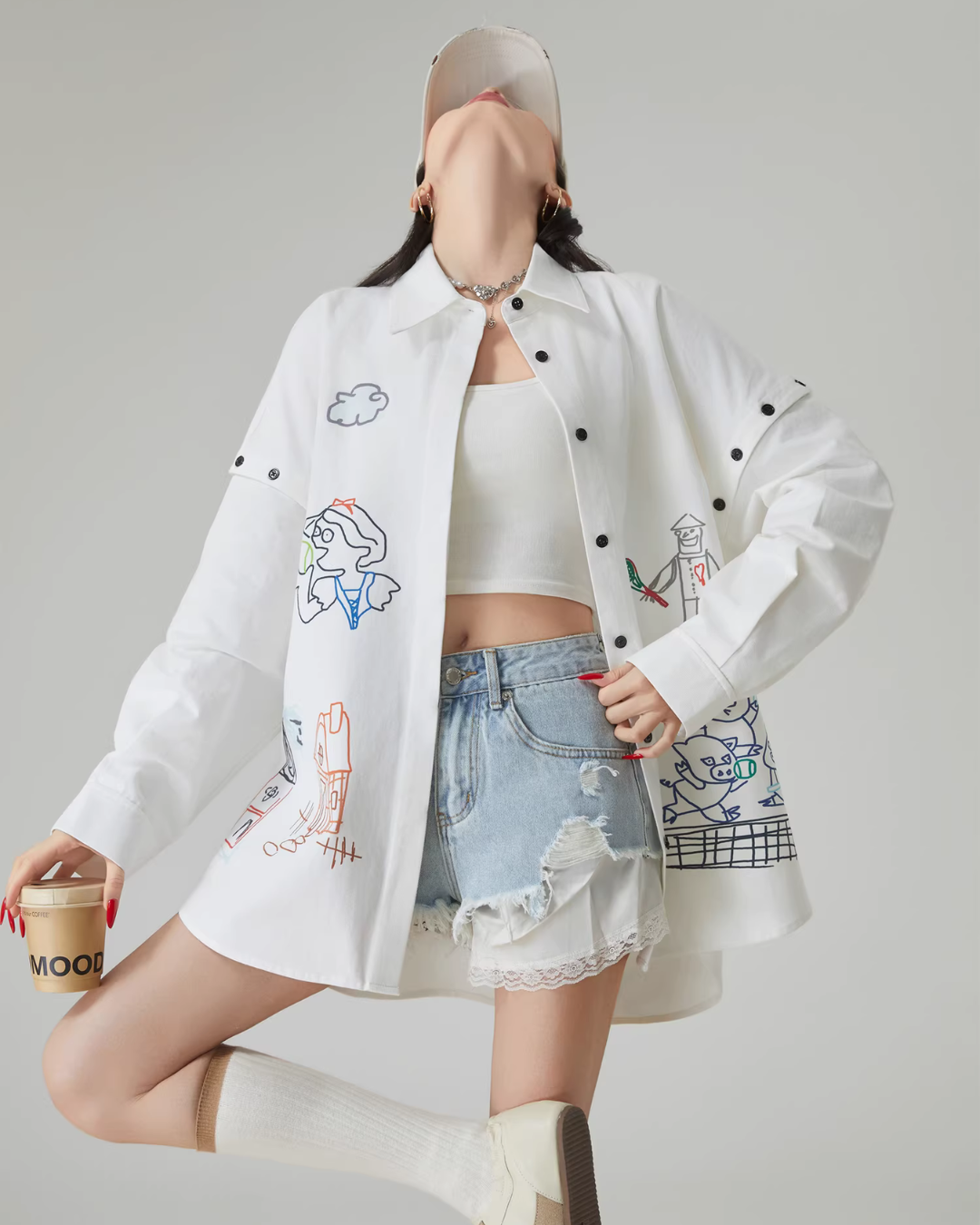 Graffiti-Style Long Sleeve Shirt Graffiti-Style Long Sleeve Shirt