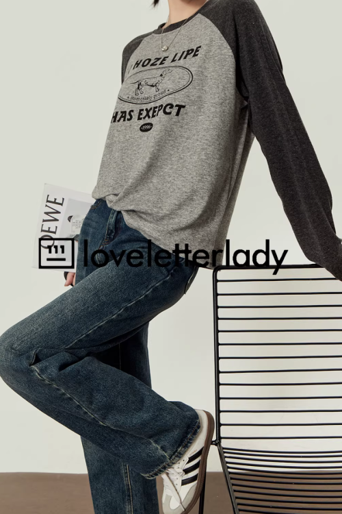 Gray Crew Neck Top