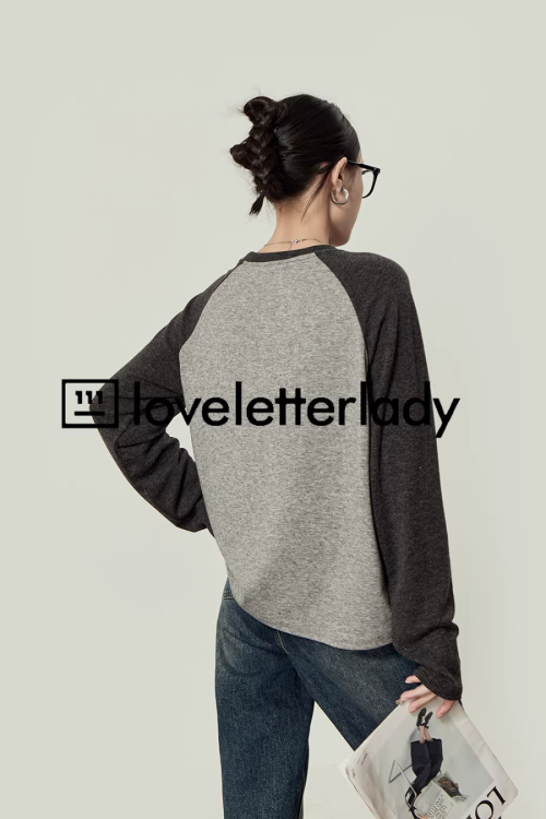 Gray Crew Neck Top